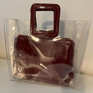 STAUD Shirley Patent Tote in Deep Red